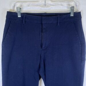 Gap Slim City Chino Pants Womens 12 Tall Navy Blue Stretch Cotton Trousers